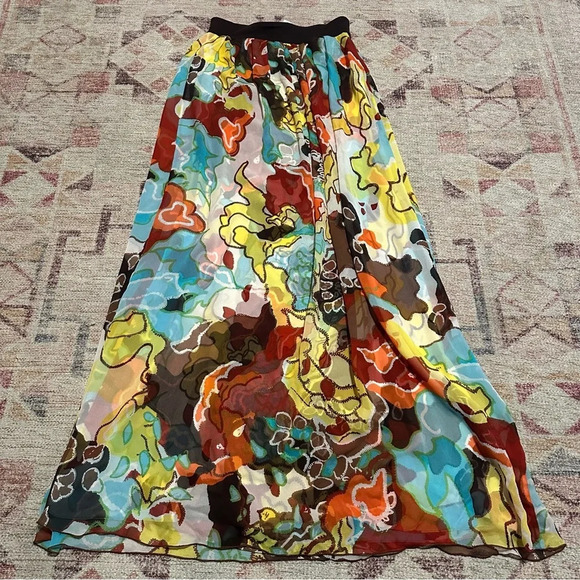 Diane Von Furstenberg multi-coloured silk maxi skirt or strapless dress size 6 - Picture 10 of 10